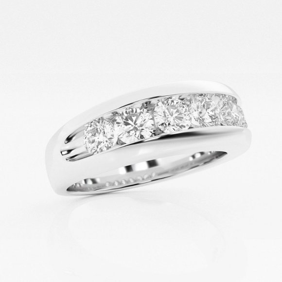 2 Ctw Round Lab Grown Diamond Men's Channel Set Wedding Band - Picture 2 of 3